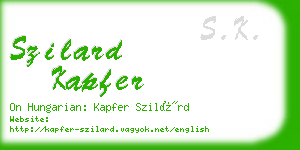 szilard kapfer business card